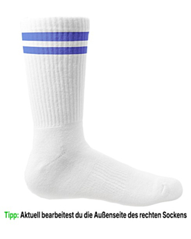 Socken personalisieren: dein Foto oder Logo auf Sportsocken White/Blue