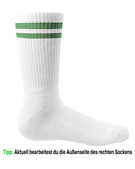 Socken personalisieren: dein Foto oder Logo auf Sportsocken White/Green
