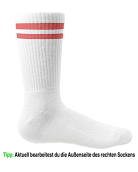 Socken personalisieren: dein Foto oder Logo auf Sportsocken White/Red