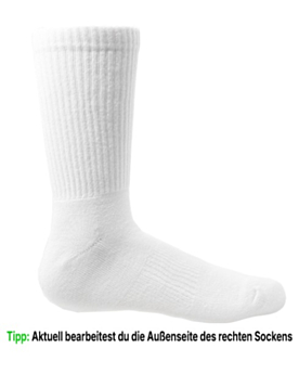 Socken personalisieren: dein Foto oder Logo auf Sportsocken White/White