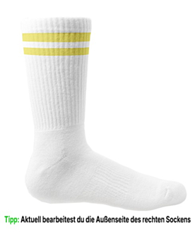 Socken personalisieren: dein Foto oder Logo auf Sportsocken White/Yellow