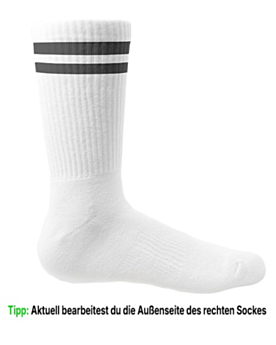 Socken personalisieren: dein Foto oder Logo auf Sportsocken White/Black