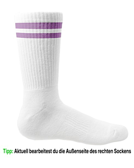 Socken personalisieren: dein Foto oder Logo auf Sportsocken White/Lilac