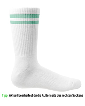 Socken personalisieren: dein Foto oder Logo auf Sportsocken White/Mint